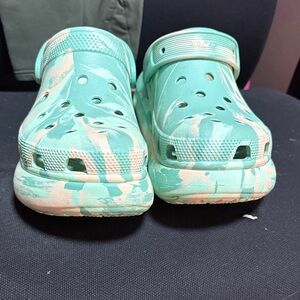 CROCS Kids' Aqua and Beige Clogs